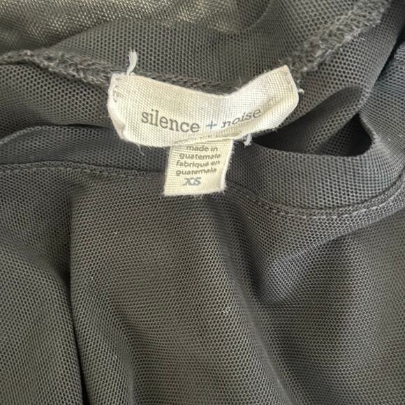 Silence  + Noise Women Top XS Black Sheer Mesh Y2K Retro Rave Grunge Clubwear‎ - Picture 2 of 8